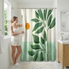 image:imageAmericanflat 71x74 Boho Shower Curtain  WaterResistant Long Shower Curtain with Durable Metal Grommets and 12 Hooks  100 Polyester  Black Mustard Yellow Terracotta and BeigeMint