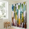 image:imageAmericanflat 71x74 Boho Shower Curtain  WaterResistant Long Shower Curtain with Durable Metal Grommets and 12 Hooks  100 Polyester  Black Mustard Yellow Terracotta and BeigeBlue Oval