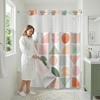image:imageAmericanflat 71x74 Boho Shower Curtain  WaterResistant Long Shower Curtain with Durable Metal Grommets and 12 Hooks  100 Polyester  Black Mustard Yellow Terracotta and BeigePeach  Sage