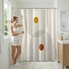image:imageAmericanflat 71x74 Boho Shower Curtain  WaterResistant Long Shower Curtain with Durable Metal Grommets and 12 Hooks  100 Polyester  Black Mustard Yellow Terracotta and BeigeBronze  White