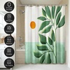 image:imageAmericanflat 71x74 Boho Shower Curtain  WaterResistant Long Shower Curtain with Durable Metal Grommets and 12 Hooks  100 Polyester  Black Mustard Yellow Terracotta and BeigeMint