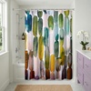 image:imageAmericanflat 71x74 Boho Shower Curtain  WaterResistant Long Shower Curtain with Durable Metal Grommets and 12 Hooks  100 Polyester  Black Mustard Yellow Terracotta and BeigeBlue Oval