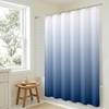 image:imageAmericanflat 71x74 Light Blue Ombre Shower Curtain  WaterResistant Long Shower Curtain with Durable Grommets and 12 Hooks  100 PolyesterLight Blue Ombre