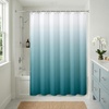 image:imageAmericanflat 71x74 Light Blue Ombre Shower Curtain  WaterResistant Long Shower Curtain with Durable Grommets and 12 Hooks  100 PolyesterTeal Ombre