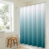 image:imageAmericanflat 71x74 Light Blue Ombre Shower Curtain  WaterResistant Long Shower Curtain with Durable Grommets and 12 Hooks  100 PolyesterTeal Ombre