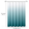 image:imageAmericanflat 71x74 Light Blue Ombre Shower Curtain  WaterResistant Long Shower Curtain with Durable Grommets and 12 Hooks  100 PolyesterTeal Ombre