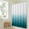 image:imageAmericanflat 71x74 Light Blue Ombre Shower Curtain  WaterResistant Long Shower Curtain with Durable Grommets and 12 Hooks  100 PolyesterWave Blue Ombre