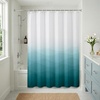 image:imageAmericanflat 71x74 Light Blue Ombre Shower Curtain  WaterResistant Long Shower Curtain with Durable Grommets and 12 Hooks  100 PolyesterWave Blue Ombre