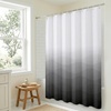 image:imageAmericanflat 71x74 Light Blue Ombre Shower Curtain  WaterResistant Long Shower Curtain with Durable Grommets and 12 Hooks  100 PolyesterWave Grey Ombre