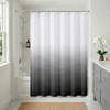 image:imageAmericanflat 71x74 Light Blue Ombre Shower Curtain  WaterResistant Long Shower Curtain with Durable Grommets and 12 Hooks  100 PolyesterWave Grey Ombre