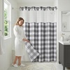 image:imageAmericanflat 71x74 Pink Ombre Shower Curtain  WaterResistant Long Shower Curtain with Durable Metal Grommets and 12 Hooks  100 PolyesterBlack  White