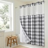 image:imageAmericanflat 71x74 Pink Ombre Shower Curtain  WaterResistant Long Shower Curtain with Durable Metal Grommets and 12 Hooks  100 PolyesterBlack  White