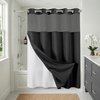 image:imageAmericanflat 71x74 Pink Ombre Shower Curtain  WaterResistant Long Shower Curtain with Durable Metal Grommets and 12 Hooks  100 PolyesterBlack