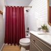 image:imageAmericanflat 71x74 Pink Ombre Shower Curtain  WaterResistant Long Shower Curtain with Durable Metal Grommets and 12 Hooks  100 PolyesterBurgundy