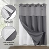 image:imageAmericanflat 71x74 Pink Ombre Shower Curtain  WaterResistant Long Shower Curtain with Durable Metal Grommets and 12 Hooks  100 PolyesterDark Grey