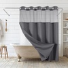 image:imageAmericanflat 71x74 Pink Ombre Shower Curtain  WaterResistant Long Shower Curtain with Durable Metal Grommets and 12 Hooks  100 PolyesterDark Grey