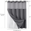 image:imageAmericanflat 71x74 Pink Ombre Shower Curtain  WaterResistant Long Shower Curtain with Durable Metal Grommets and 12 Hooks  100 PolyesterDark Grey