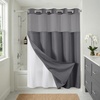 image:imageAmericanflat 71x74 Pink Ombre Shower Curtain  WaterResistant Long Shower Curtain with Durable Metal Grommets and 12 Hooks  100 PolyesterDark Grey