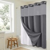 image:imageAmericanflat 71x74 Pink Ombre Shower Curtain  WaterResistant Long Shower Curtain with Durable Metal Grommets and 12 Hooks  100 PolyesterDark Grey