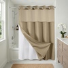 image:imageAmericanflat 71x74 Pink Ombre Shower Curtain  WaterResistant Long Shower Curtain with Durable Metal Grommets and 12 Hooks  100 PolyesterDark Khaki