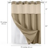 image:imageAmericanflat 71x74 Pink Ombre Shower Curtain  WaterResistant Long Shower Curtain with Durable Metal Grommets and 12 Hooks  100 PolyesterDark Khaki