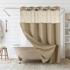 image:imageAmericanflat 71x74 Pink Ombre Shower Curtain  WaterResistant Long Shower Curtain with Durable Metal Grommets and 12 Hooks  100 PolyesterDark Khaki