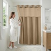 image:imageAmericanflat 71x74 Pink Ombre Shower Curtain  WaterResistant Long Shower Curtain with Durable Metal Grommets and 12 Hooks  100 PolyesterDark Khaki