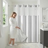 image:imageAmericanflat 71x74 Pink Ombre Shower Curtain  WaterResistant Long Shower Curtain with Durable Metal Grommets and 12 Hooks  100 PolyesterGrey  White