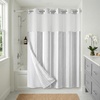 image:imageAmericanflat 71x74 Pink Ombre Shower Curtain  WaterResistant Long Shower Curtain with Durable Metal Grommets and 12 Hooks  100 PolyesterGrey  White