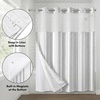 image:imageAmericanflat 71x74 Pink Ombre Shower Curtain  WaterResistant Long Shower Curtain with Durable Metal Grommets and 12 Hooks  100 PolyesterGrey  White