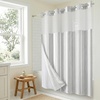 image:imageAmericanflat 71x74 Pink Ombre Shower Curtain  WaterResistant Long Shower Curtain with Durable Metal Grommets and 12 Hooks  100 PolyesterGrey  White