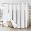 image:imageAmericanflat 71x74 Pink Ombre Shower Curtain  WaterResistant Long Shower Curtain with Durable Metal Grommets and 12 Hooks  100 PolyesterGrey  White