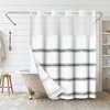 image:imageAmericanflat 71x74 Pink Ombre Shower Curtain  WaterResistant Long Shower Curtain with Durable Metal Grommets and 12 Hooks  100 PolyesterGrey Stripe