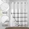 image:imageAmericanflat 71x74 Pink Ombre Shower Curtain  WaterResistant Long Shower Curtain with Durable Metal Grommets and 12 Hooks  100 PolyesterGrey Stripe