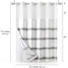 image:imageAmericanflat 71x74 Pink Ombre Shower Curtain  WaterResistant Long Shower Curtain with Durable Metal Grommets and 12 Hooks  100 PolyesterGrey Stripe