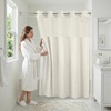 image:imageAmericanflat 71x74 Pink Ombre Shower Curtain  WaterResistant Long Shower Curtain with Durable Metal Grommets and 12 Hooks  100 PolyesterIvory