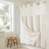 image:imageAmericanflat 71x74 Pink Ombre Shower Curtain  WaterResistant Long Shower Curtain with Durable Metal Grommets and 12 Hooks  100 PolyesterIvory