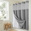 image:imageAmericanflat 71x74 Pink Ombre Shower Curtain  WaterResistant Long Shower Curtain with Durable Metal Grommets and 12 Hooks  100 PolyesterLight Grey