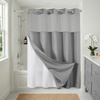 image:imageAmericanflat 71x74 Pink Ombre Shower Curtain  WaterResistant Long Shower Curtain with Durable Metal Grommets and 12 Hooks  100 PolyesterLight Grey