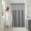 image:imageAmericanflat 71x74 Pink Ombre Shower Curtain  WaterResistant Long Shower Curtain with Durable Metal Grommets and 12 Hooks  100 PolyesterLight Grey