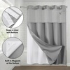 image:imageAmericanflat 71x74 Pink Ombre Shower Curtain  WaterResistant Long Shower Curtain with Durable Metal Grommets and 12 Hooks  100 PolyesterLight Grey