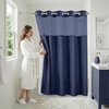image:imageAmericanflat 71x74 Pink Ombre Shower Curtain  WaterResistant Long Shower Curtain with Durable Metal Grommets and 12 Hooks  100 PolyesterNavy
