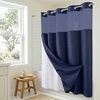 image:imageAmericanflat 71x74 Pink Ombre Shower Curtain  WaterResistant Long Shower Curtain with Durable Metal Grommets and 12 Hooks  100 PolyesterNavy