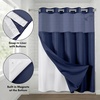 image:imageAmericanflat 71x74 Pink Ombre Shower Curtain  WaterResistant Long Shower Curtain with Durable Metal Grommets and 12 Hooks  100 PolyesterNavy