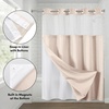image:imageAmericanflat 71x74 Pink Ombre Shower Curtain  WaterResistant Long Shower Curtain with Durable Metal Grommets and 12 Hooks  100 PolyesterWarm Beige