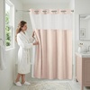 image:imageAmericanflat 71x74 Pink Ombre Shower Curtain  WaterResistant Long Shower Curtain with Durable Metal Grommets and 12 Hooks  100 PolyesterWarm Beige