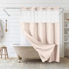 image:imageAmericanflat 71x74 Pink Ombre Shower Curtain  WaterResistant Long Shower Curtain with Durable Metal Grommets and 12 Hooks  100 PolyesterWarm Beige