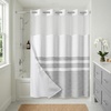 image:imageAmericanflat 71x74 Pink Ombre Shower Curtain  WaterResistant Long Shower Curtain with Durable Metal Grommets and 12 Hooks  100 PolyesterWhite  Grey