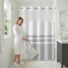 image:imageAmericanflat 71x74 Pink Ombre Shower Curtain  WaterResistant Long Shower Curtain with Durable Metal Grommets and 12 Hooks  100 PolyesterWhite  Grey
