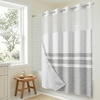 image:imageAmericanflat 71x74 Pink Ombre Shower Curtain  WaterResistant Long Shower Curtain with Durable Metal Grommets and 12 Hooks  100 PolyesterWhite  Grey